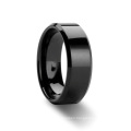 8mm IP Black Plating Mens Jewelry Fiber Tungsten Carbide Ring